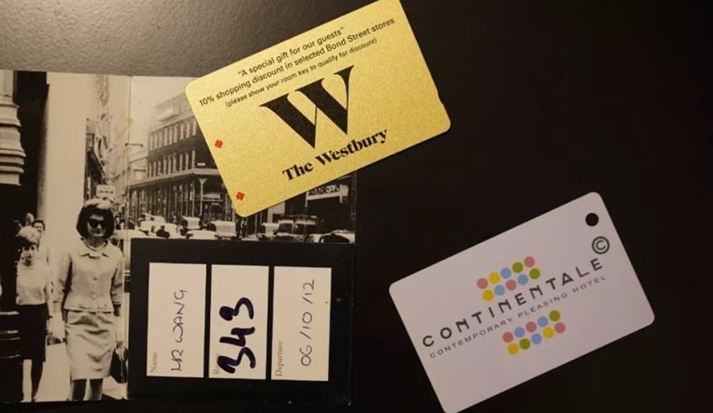 Hotel key card display